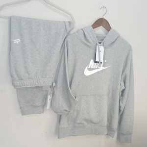 Nike Light Gray Hoodie and Joggers Set